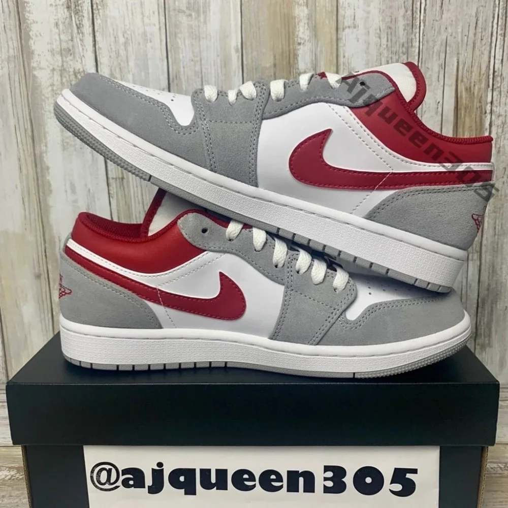 Air Jordan 1 Low Smoke Grey Red - Picture 3 of 6